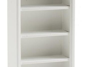 Dollhouse Miniature Bookshelf in White - 1:12 Scale