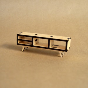 Dollhouse Miniature MCM Coffee Table KIT - Maple - 1:12