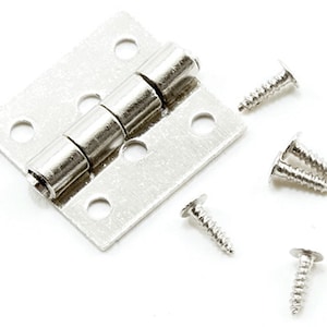 Dollhouse Miniature Butt Hinges with Nails - Nickel - (4 pk)