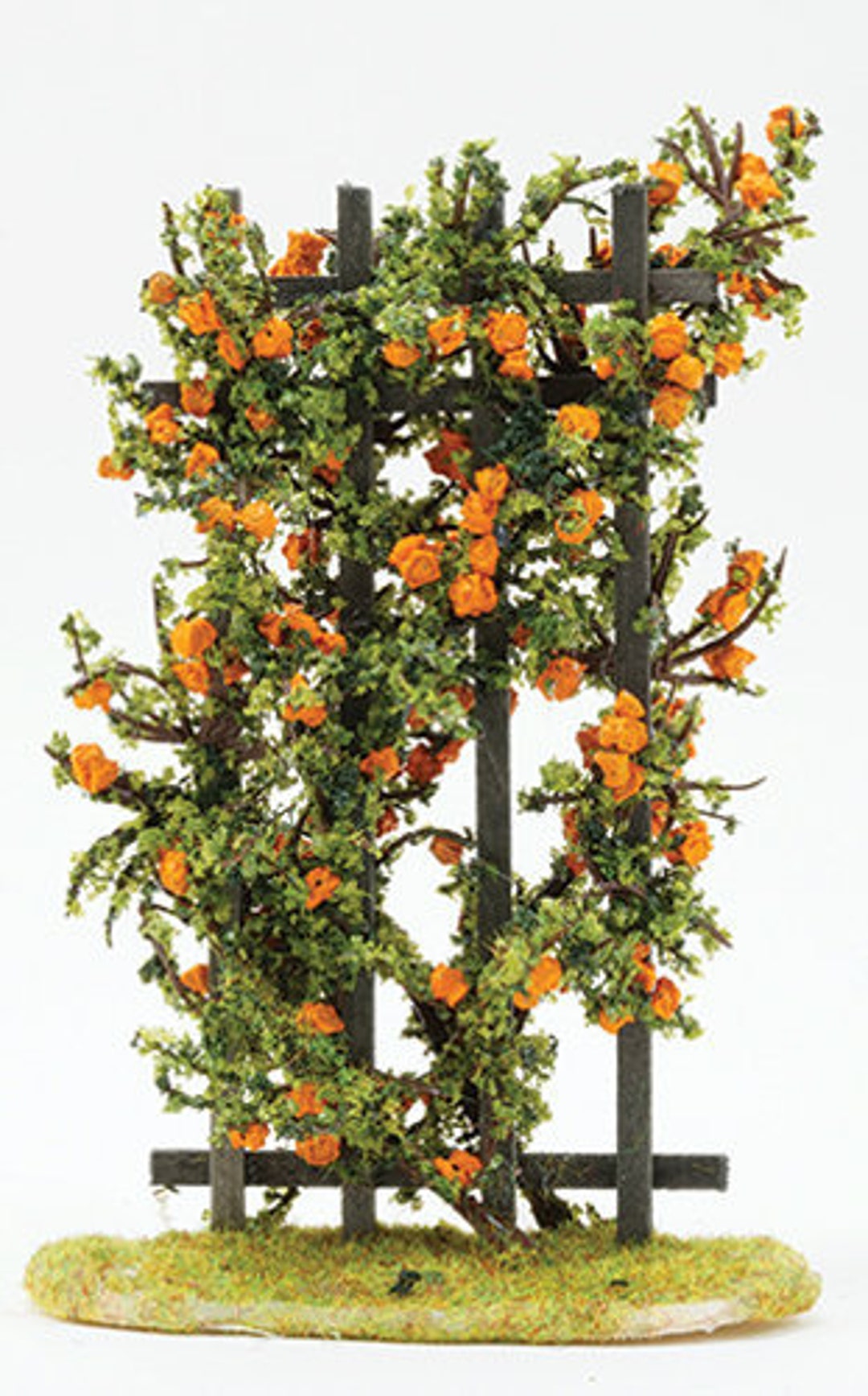 Dollhouse Red Roses Climbing Wire Trellis - 1:12 Scale Miniature Garden Accessory, Metal, Approx. 5.25 Inches High - View #7
