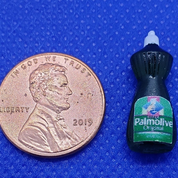 Dollhouse Miniature Bottle of Palmolive Dish Soap - 1:12 Scale