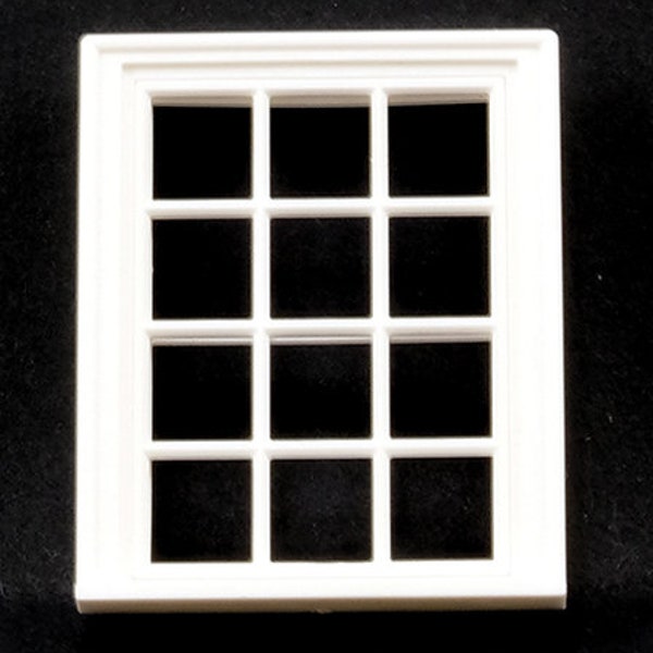 Dollhouse Miniature Victorian 12 Pane Window - 1:24 - Half Scale