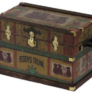 Dollhouse Miniature Trunk Kit -- Teddy Bear Style Trunk Kit -- 1:12 Scale