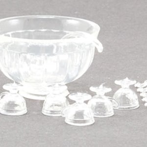 Dollhouse Miniature White Punch Bowl Kit from Chrysnbon 1:12 Scale