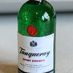 Dollhouse Miniature Bottle of Tanqueray - 1:12 Scale