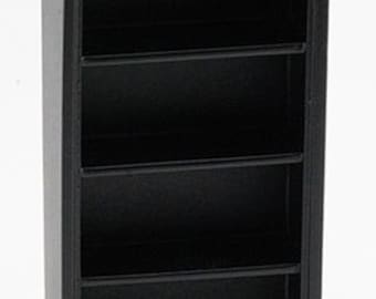 Dollhouse Miniature Bookshelf in Black - 1:12 Scale