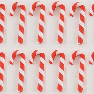Dollhouse Miniature Set of 12 Red and White Candy Canes - 1:12 Scale
