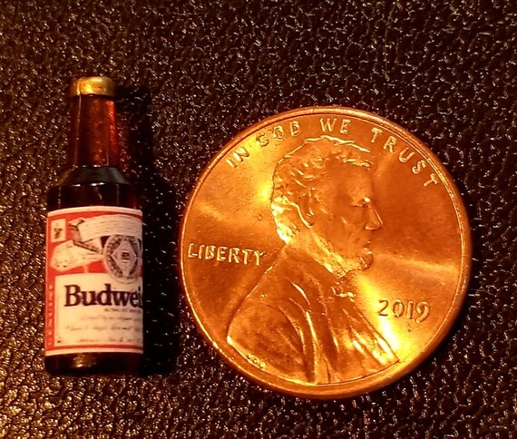 1:12 Maßstab Puppenhaus Miniatur Flasche von Budweiser Bier 