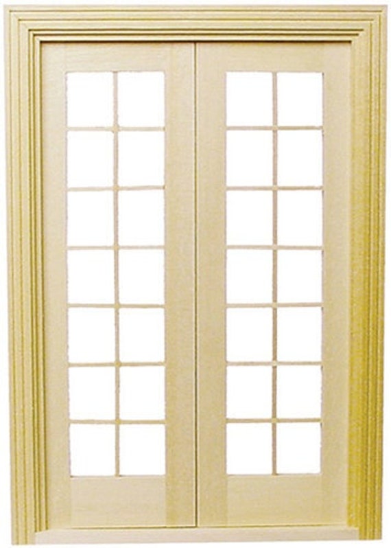 Dollhouse 1:24 Half Scale French Door Assembled NLIP 