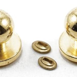 Dollhouse Miniature Door Knob with Keyhole in Brass - Set of 4 - 1:12 Scale