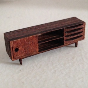 Dollhouse Miniature Quarter Scale Mid Century Modern Credenza /  Sideboard KIT -- 1:48