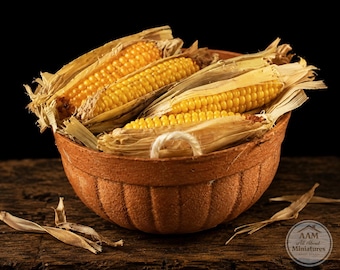 Dockhusminiatyrkorg med majs: Harvest Fall Kitchen - Skala 1-12