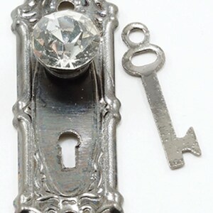 Miniatuur kristallen Opryland-knop voor poppenhuis, tin, 2 stuks - schaal 1:12