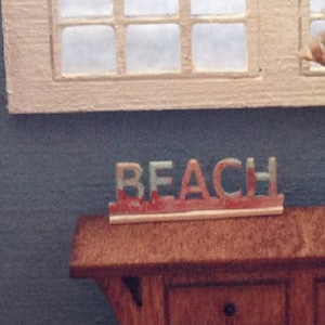 Dollhouse Miniature BEACH Sign or Wall Decor -- 1:12 Scale