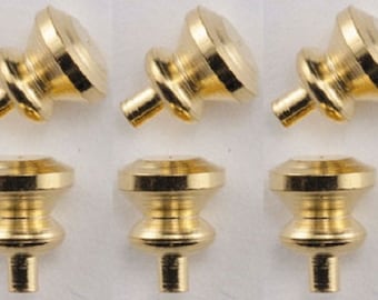 Dollhouse Miniature Knobs - Brass Finish - (6 pack) - #05532 - 1:12 Scale