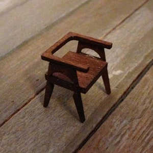 Dollhouse Miniature Quarter Scale Mid Century Modern Chair KIT - 1:48