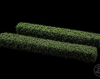 Dollhouse Miniature Hedges - Set of 2 - Green Landscape Shrubs - 1-12 Scale