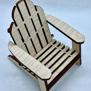 Dollhouse Miniature 1:12 Scale Adirondack Chair KIT in Maple