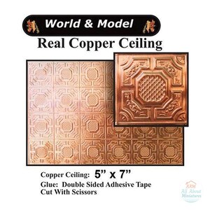 Dollhouse Miniature Real Copper Ceiling Octagon 1:24 Scale