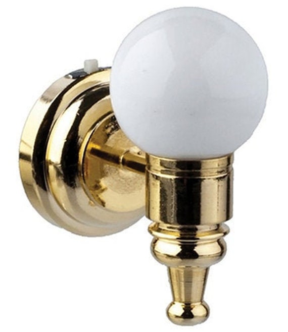 Coppia Applique Da Parete In Miniatura Scala 1/12 &ndash; Stile Ornato Dorato Per Casa Delle Bambole