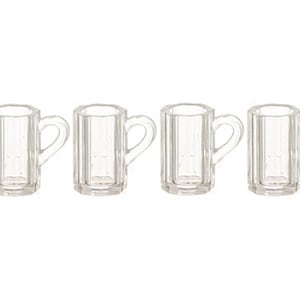 Dockhusminiatyrset med 4 tomma ölmuggar / glas / steinar -- skala 1:12