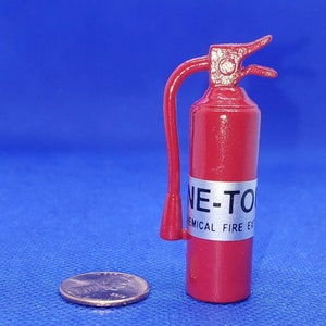 Dollhouse Miniature Red Fire Extinguisher - 1:12 Scale