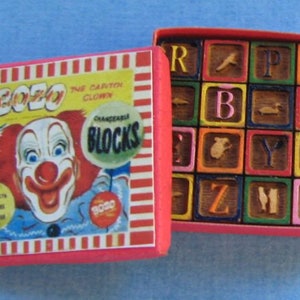 Dollhouse Miniature Laser Cut Boxed Blocks Kit -- 1:12 Scale (Bozo the Clown)