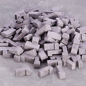 Miniatuurhoutskool hoekstenen poppenhuis: schaal 1:12: 125 stuks