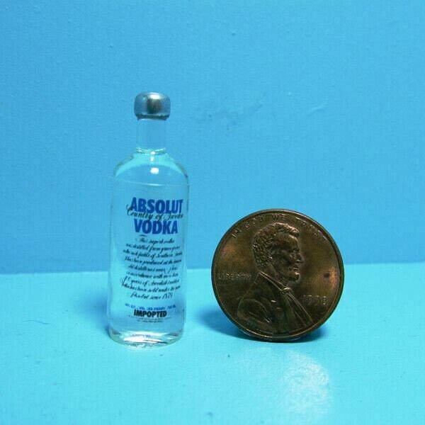 Dollhouse Miniature Bottle of Absolut Vodka - 1:12 Scale