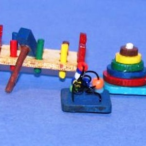 Dollhouse Miniature Baby Toys Kit with 3 Toys - 1:12 Scale