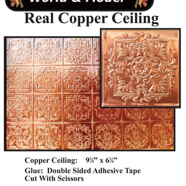 Dollhouse Miniature Embossed Copper Ceiling #36001 - 1:12 Scale