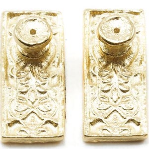 Dollhouse Miniature Ornate Door Knobs in Brass - Set of 4 - 1:12 Scale