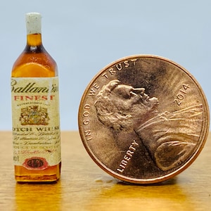 Dollhouse Miniature Bottle of Ballantine Scotch Whisky  -- 1:12 Scale