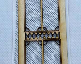 Dollhouse Miniature Victorian Screen Door - 1:24 Scale (HALF SCALE)