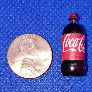 Dollhouse Miniature 2 Liter Bottle of Coca Cola / Coke - 1:12 Scale