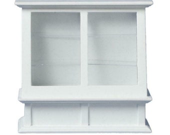 Dollhouse Miniature White Shop Display Cabinet - 1:12 Scale