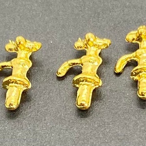 Dollhouse Miniature Set of 6 Faucets - Gold/Brass Finish 1:12 Scale