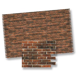 Dollhouse Miniature Dark Red Brick Wall Material - 1:12 Scale