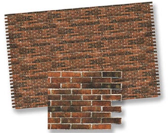 Dollhouse Miniature Dark Red Brick Wall Material - 1:12 Scale