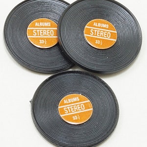 Dollhouse Miniature Set of 3 Vinyl Record Albums (Brown) - 1:12 Scale
