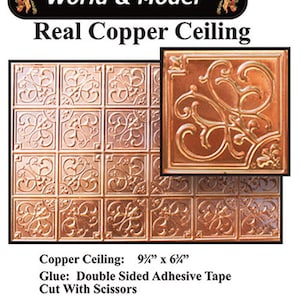 Dollhouse Miniature Embossed Copper Ceiling #36002 - 1:12 Scale