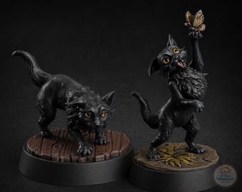 Dollhouse Miniature Bombay Cat Figurine - 1-12 1-24 1-48 Scale - Stalking or Butterfly - Unpainted Resin