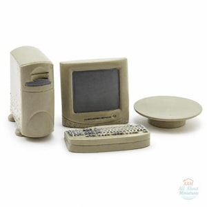 Set di computer in miniatura per casa delle bambole - 4 pezzi - Scala 1:12