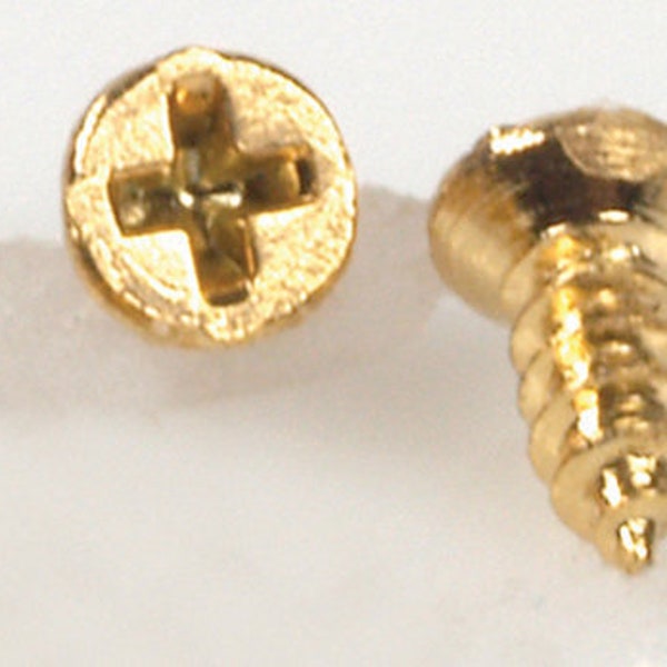 Dollhouse Miniature Pack of 20 Small Brass Screws