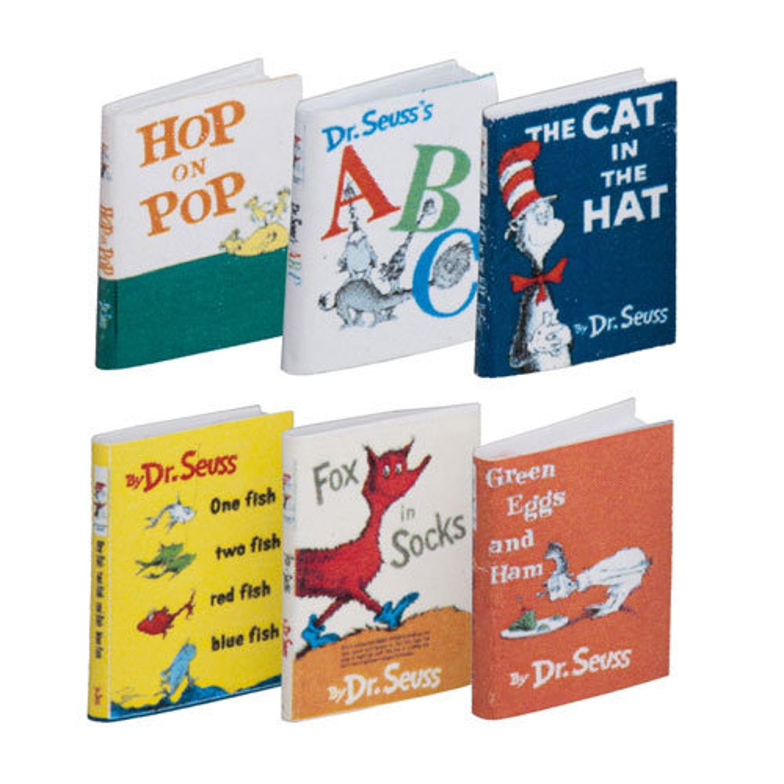 Dollhouse Miniature Set of 6 Dr. Seuss Books 112 Scale