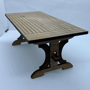 Dollhouse Miniature Walnut Gothic Dining Table KIT - 1:12 Scale