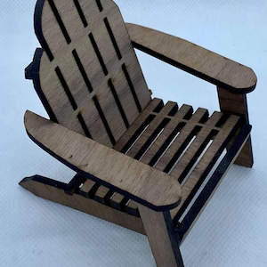 Dollhouse Miniature 1:12 Scale Adirondack Chair KIT in Walnut