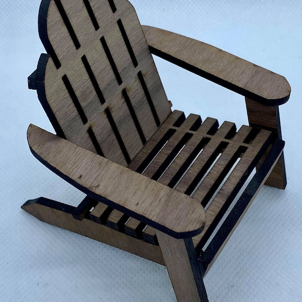 Dollhouse Miniature 1:12 Scale Adirondack Chair KIT in Walnut