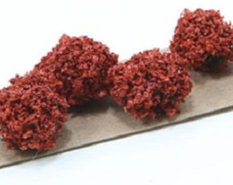Dollhouse Miniature Set of 6 Rusty Red Autumn Border Plants - 1:12 or 1/24 Scale