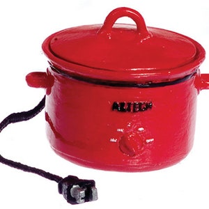 Dollhouse Miniature Electric Crock Pot - Red - 1:12 Scale